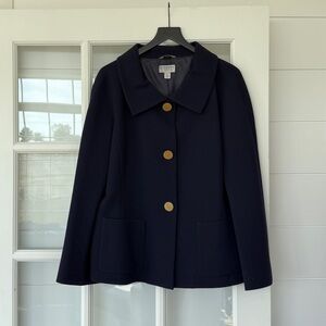 Talbots Navy Pea Coat with Gold Buttons